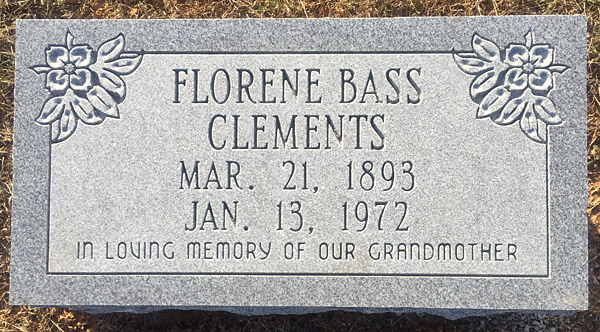 Florene Bass Clements, Scottsville Cemetery