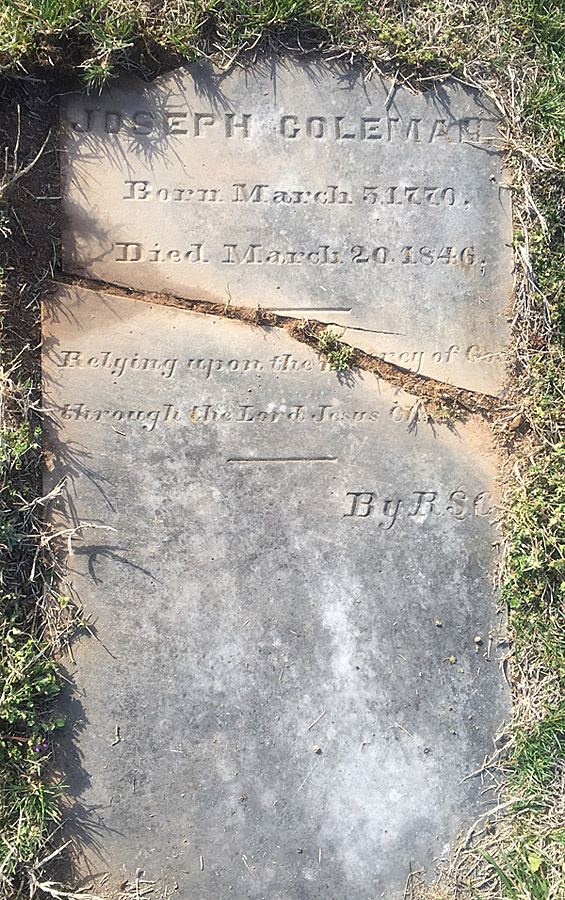 Joseph Coleman Gravestone