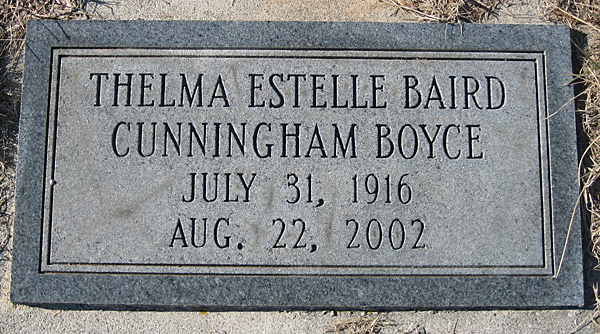 Thelma Estelle Baird Cunningham Gravestone