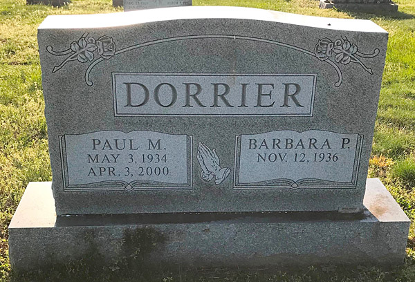 Paul M. Dorrier and Barbara P. Dorrier Gravestone