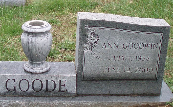 Ann Goodwin Goode, Scottsville Cemetery