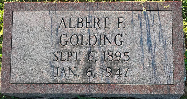Albert F. Golding Gravestone, Scottsville Cemetery