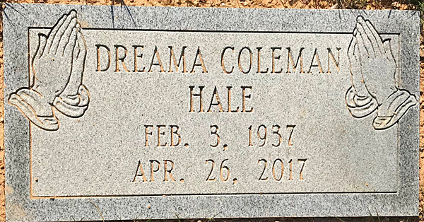 Dreama Coleman Hale Gravestone