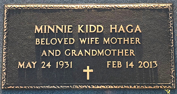 Minnie Kidd Haga