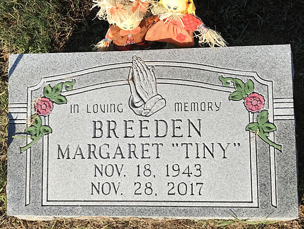 Margaret Breeden Gravestone, Scottsville Cemetery