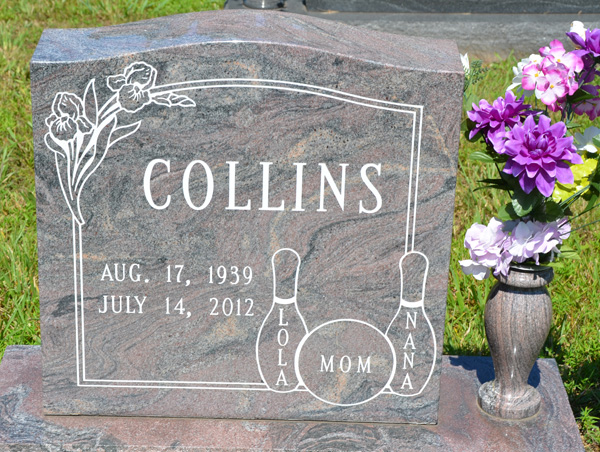 Lola Collins Gravestone, Scottsville Cemetery