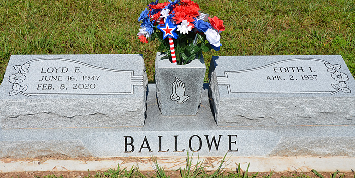 Loyd E. Ballowe and Edith Irene Ballowe, Scottsville Cemetery