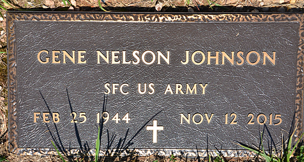 Gene Nelson Johnson Military Gravestone, Scottsville Cemetery