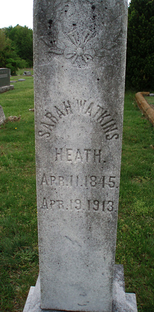 Sarah Watkins Heath Gravestone