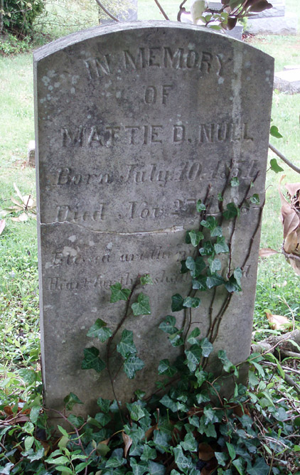 Mattie D. Null Gravestone