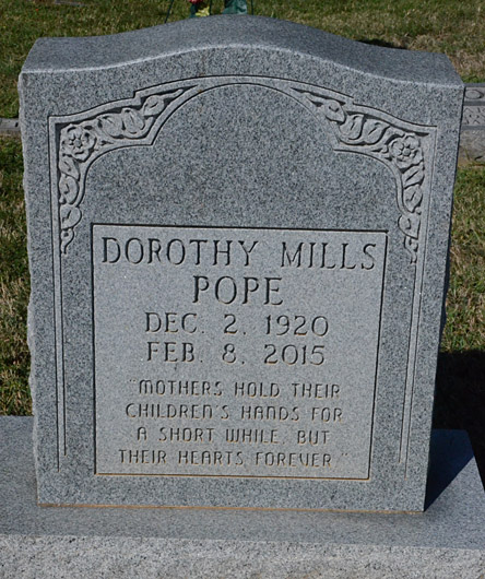 Dorothy Mills Pope, Antioch Baptist Church Cemetery