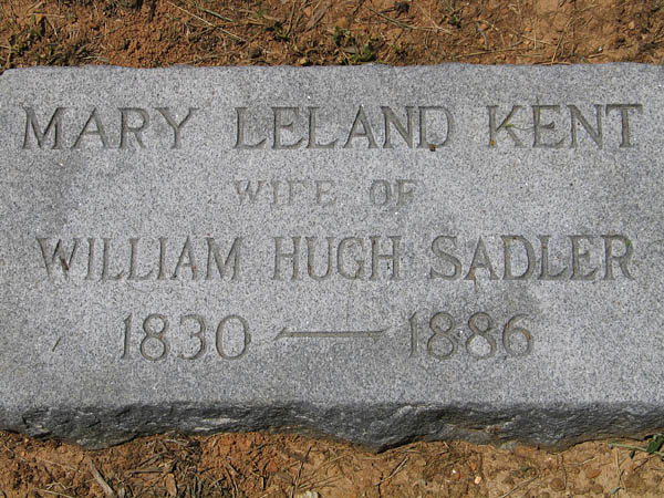 Mary Leland Kent Sadler, Antioch Baptist Church Cemetery