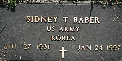 Sidney T. Baber Gravestone,  Centenary United Methodist Church Cemetery