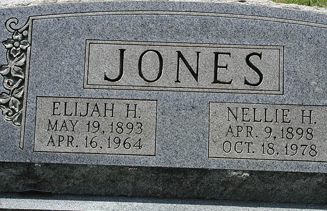 Elijah H. Jones and Nellie H. Jones, Centenary United Methodist Church Cemetery