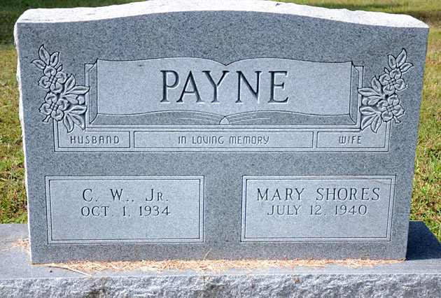 C.W. Payne, Jr., and Mary Shores Payne, Centenary United Methodist Church Cemetery