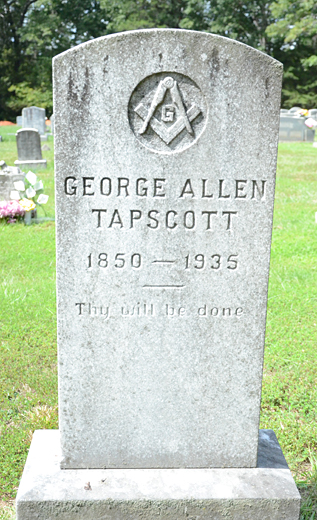 George Allen Tapscott, Centenary United Methodist Church Cemetery