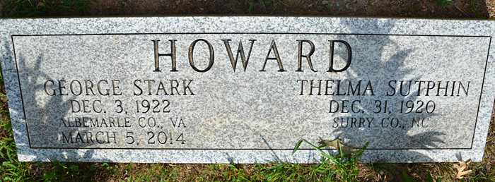 George Stark Howard and Thelma Sutphin Howard Gravestone
