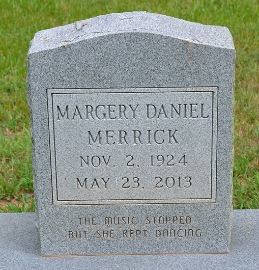 Margery Daniel Merrick Gravestone