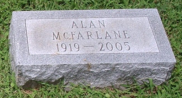 Alan McFarlane Gravestone, Christ Church Episcopal Cemetery