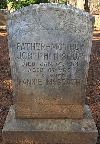 Joseph Bishop and Fannie McGrath Bishop Gravestone