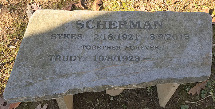 Eugene Sykes Scherman and Trudy Scherman Gravestone, Scottsville Museum