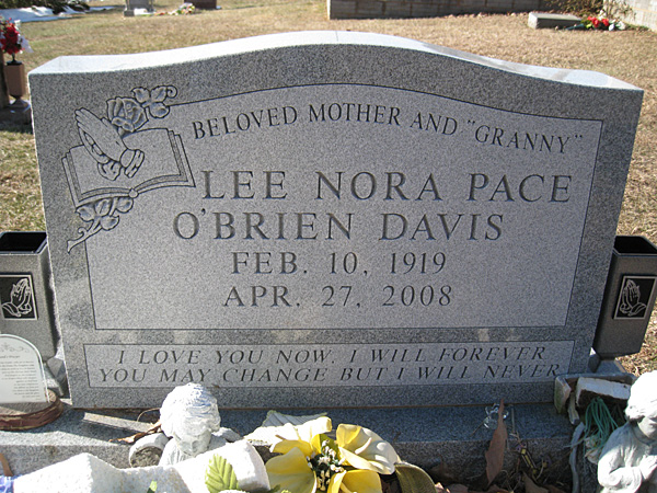 Lee Nora Pace O'Brien Davis
