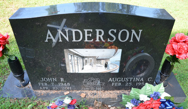 John R. Anderson and Augstina C. Anderson  Gravestone, Mt. Pleasant Baptist Church Cemetery