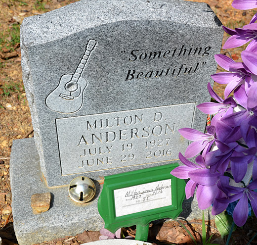 Milton D. Anderson Gravestone, Mt. Pleasant Baptist Church Cemetery
