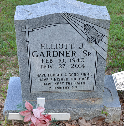 Elliott J. Gardner, Sr., Gravestone, Mt. Pleasant Baptist Church Cemetery