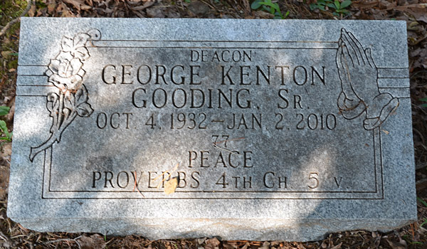 George Kenton Gooding, Sr., Gravestone, Mt. Pleasant Baptist Church Cemetery
