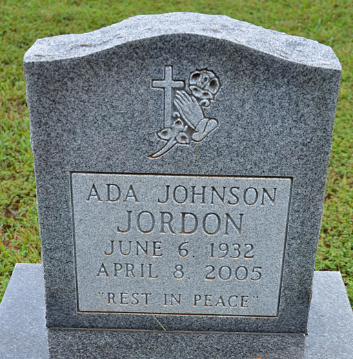 Ada Johnson Jordan, New Hope Baptist Church Cemetery