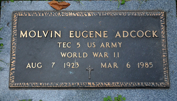 Molvin Eugene Adcock, St. George Catholic Church Cemetery