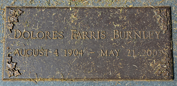 Dolores Farris Burnley, St. George Catholic Church Cemetery
