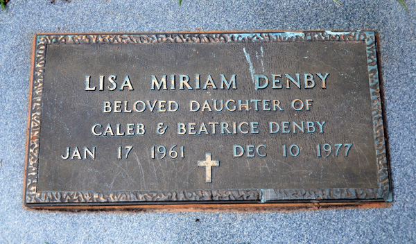 Lisa Miriam Denby, St. George Catholic Church Cemetery