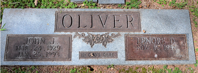 John J. Oliver and Lenore D. Oliver, St. George Catholic Church Cemetery