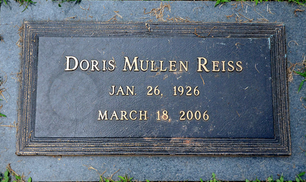 Doris Mullen Reiss, St. George Catholic Church Cemetery