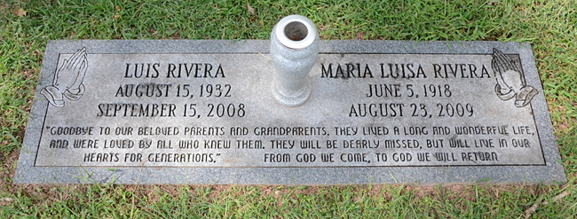 Luis Rivera and Maria Luisa Rivera, St. George Catholic Church Cemetery