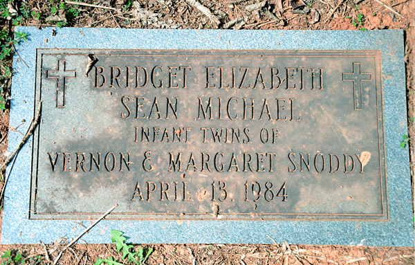 Bridget Elizabeth Snoddy and Sean Michael Snoddy, St. George Catholic Church Cemetery