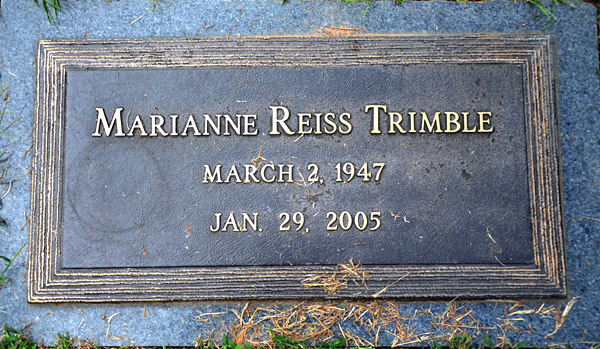 Marianne Reiss Trimble, St. George Catholic Church Cemetery