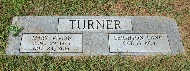Mary Vivian Turner and Leighton Land Turner, St. George Catholic Church Cemetery