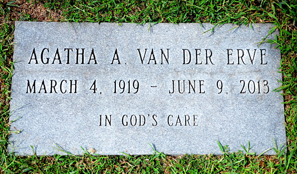 Agatha Van Der Erve, St. George Catholic Church Cemetery
