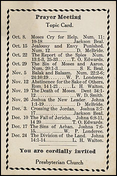 Presbyterian Prayer Meeting, ca 1920