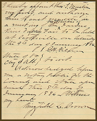 1886 Fair proxy transfer from Gilmer to Martin