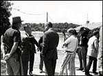 Mayor Thacker and Governor Holton near Scottsville Post Office, June 1972