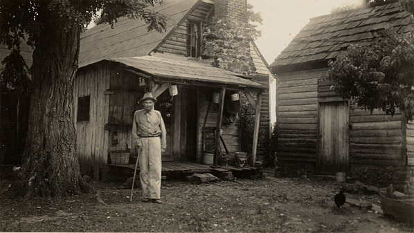 John Lacy Morris at the back of his Morrisena home