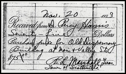 Receipt for Brady School Bricks, 1933