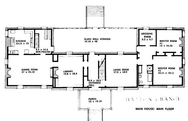 Main Floor Plan of Hatton Grange ca. 1831