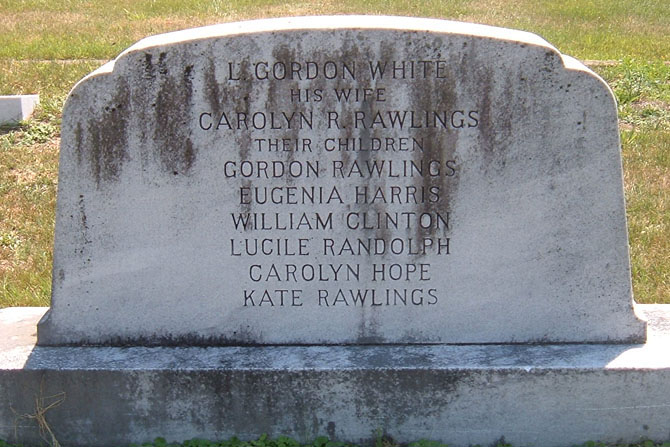 Family of L. Gordon White and Caroline Rawlings White, Scottsville Cemetery