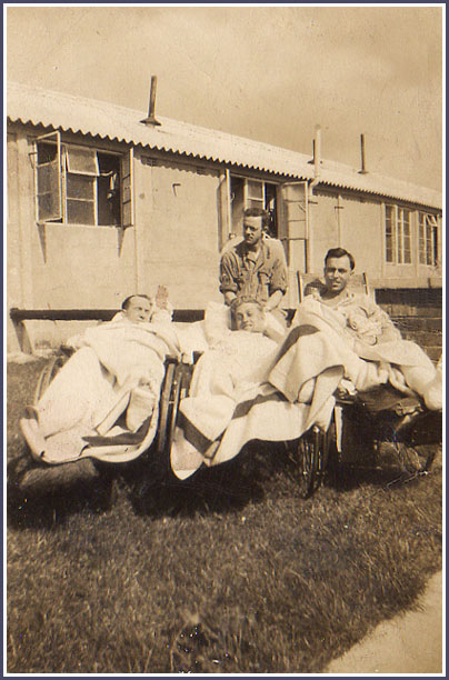 Andrew Collins (on center gurney) recuperating in NC