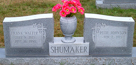 Frank Walter Shumaker Gravestone, Scottsville Cemetery